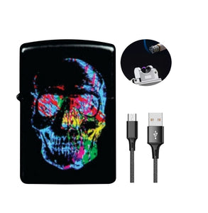 Encendedor Electrico de Plasma Recargable  MR-205-3 Skull Colors