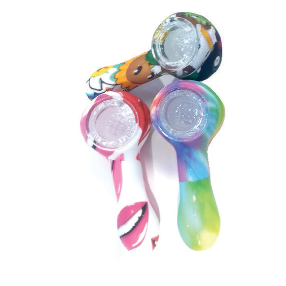Pipa de silicona con vidrio CC-703